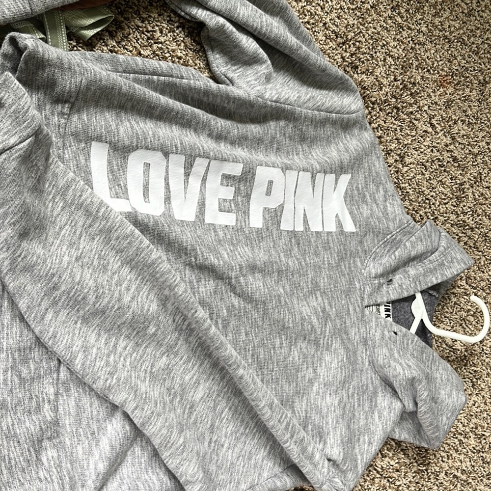 Pink crop hoodie